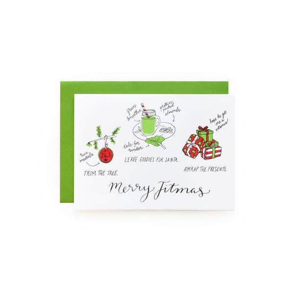 Merry Fitmas | Holiday Greeting Cards for wholesale by Wild Ink Press