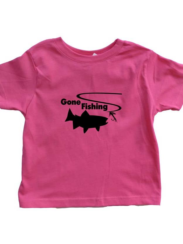 Camicia rosa con nero andato pesca bambino per la vendita all'ingrosso da parte di Outdoorable Apparel