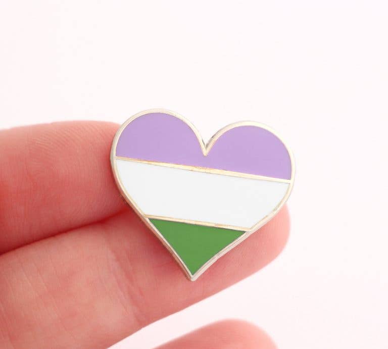 Compoco - Wholesale Lapel Pin/Button - Queer Flag Heart Pin1