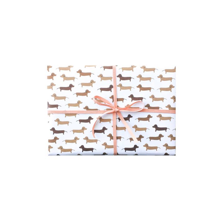 Paula & Waffle - Wholesale Wrapping Paper Roll - Dachshunds Gift Wrap - Rolls and Sheets