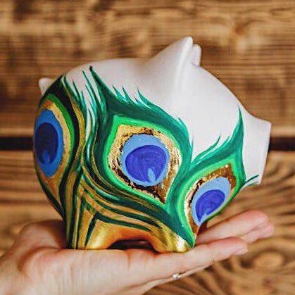 Stor Peacock Piggy för wholesale av Pigbank USA