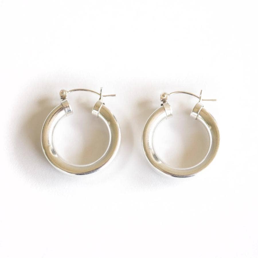 Rose Gypsy - Wholesale Hoop Earrings - Silver Chubby Hoops2