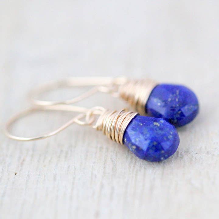 Pendientes colgantes de lapislázuli para venta al por mayor de Saressa Designs