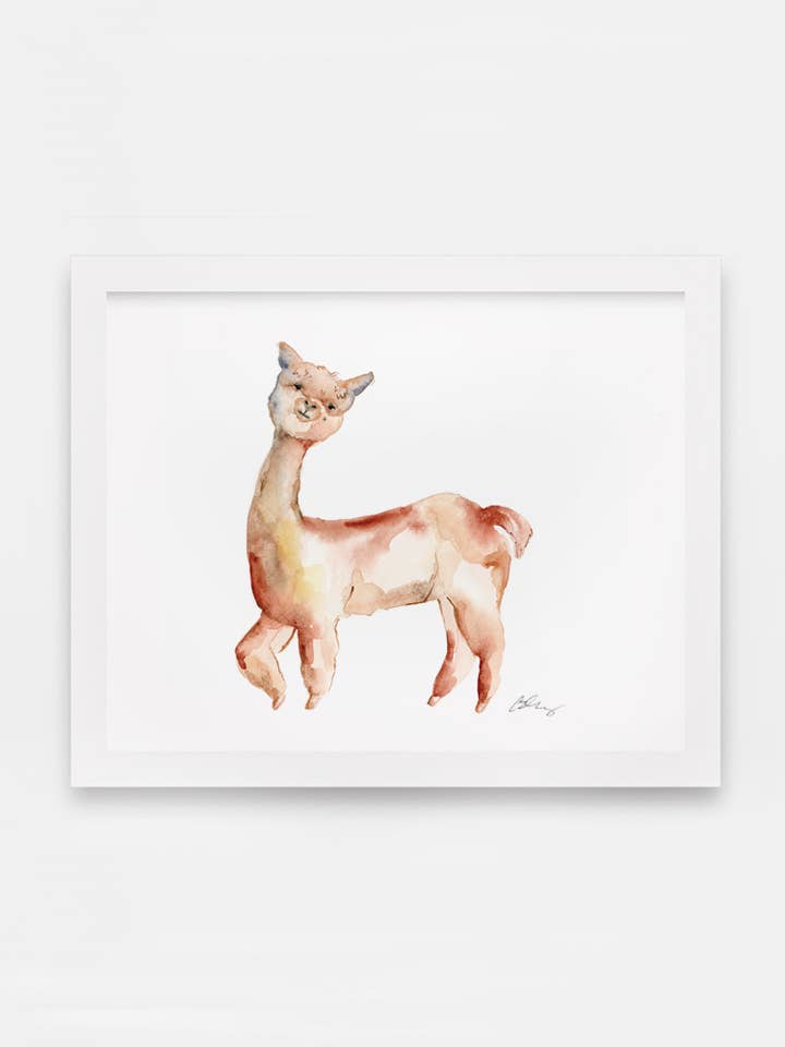 Gleeful Alpaca Art Print for wholesale by Easy Sunday Club