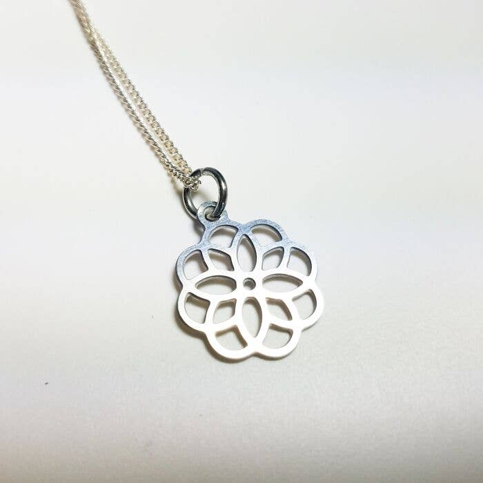 GioGio Design - Wholesale Pendant/Charm Necklace - 0.7" Rose Blossom Steel Pendant4