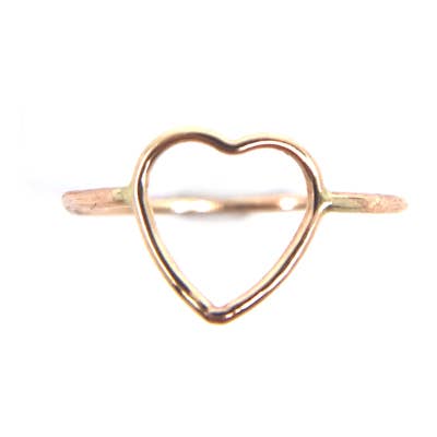 Heart Shaped Open Goldfill Heart Ring Love Band Valentine's for wholesale by Mineral and Matter
