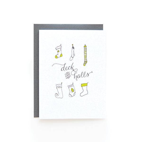 Wild Ink Press - Wholesale Christmas Card - Deck The Stockings Christmas Greeting Cards  | Box of 60