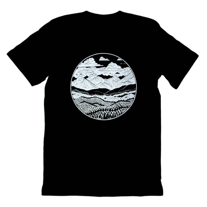 Black - Mountain Range Tee for wholesale by Moore Collection