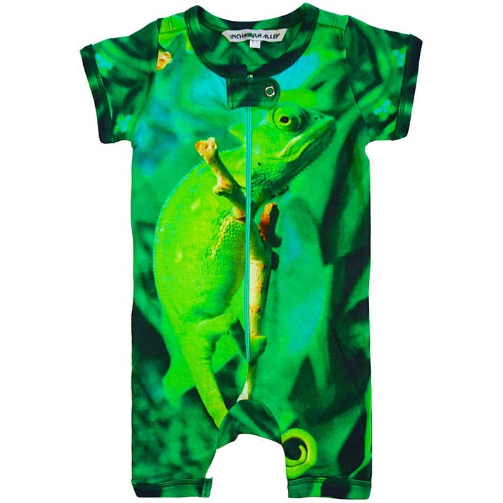 Inchworm Alley - Wholesale Bodysuit (Footed) - Baby - Short Sleeve Romper, Shorts - Chameleon