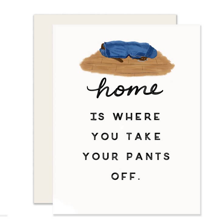 Tarjeta de felicitación Pants Off Everyday, tamaño A2 con sobre para venta al por mayor de Slightly Stationery