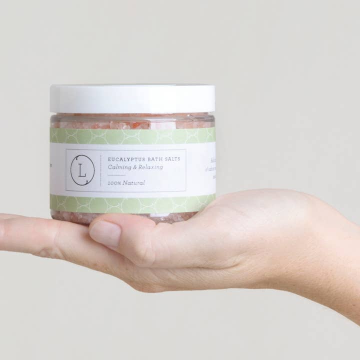 Green Eucalyptus Infused Bath Salt Soak (100% Natural) for wholesale on Faire1