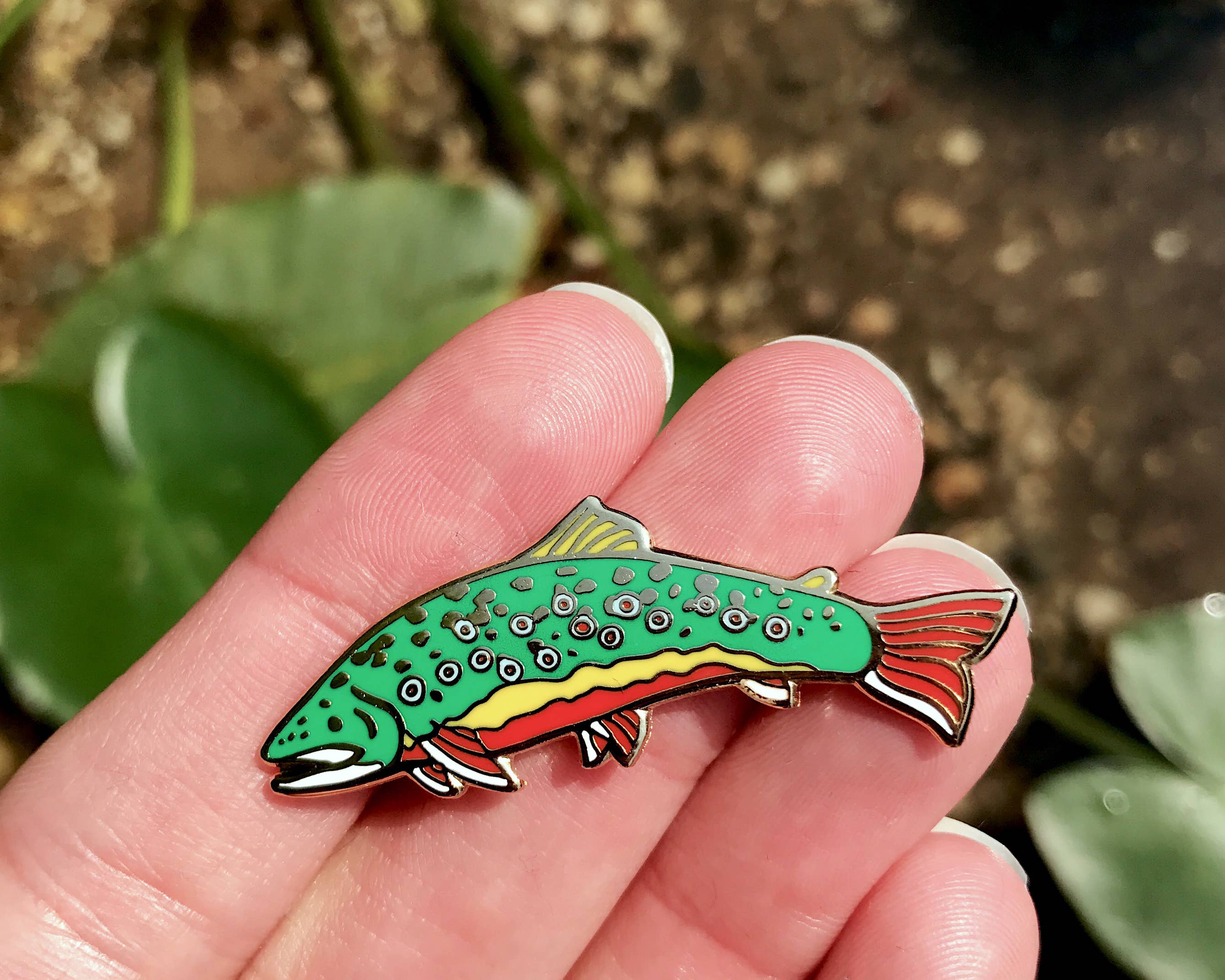Wildship Studio - Wholesale Lapel Pin/Button - Brook Trout Enamel Pin3