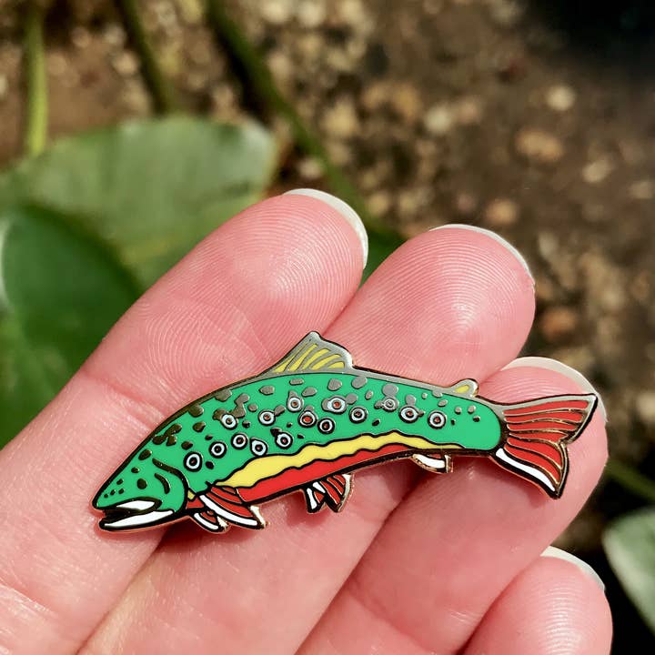 Wildship Studio - Wholesale Lapel Pin/Button - Brook Trout Enamel Pin3