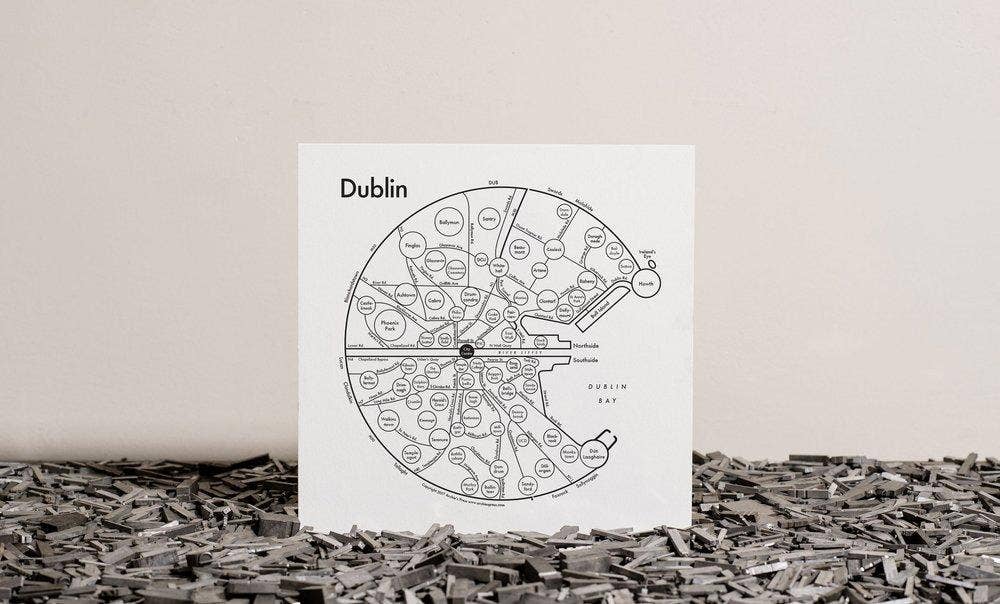 Archie's Press - Wholesale Map - Dublin Map Print2