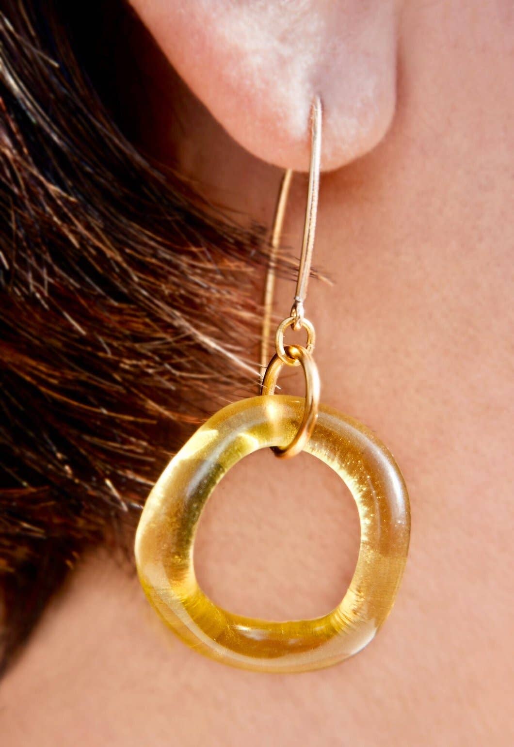 Smart Glass Recycled Jewelry - Vendita all'ingrosso Orecchini pendenti - ORECCHINI BOOMERANG IN ORO2