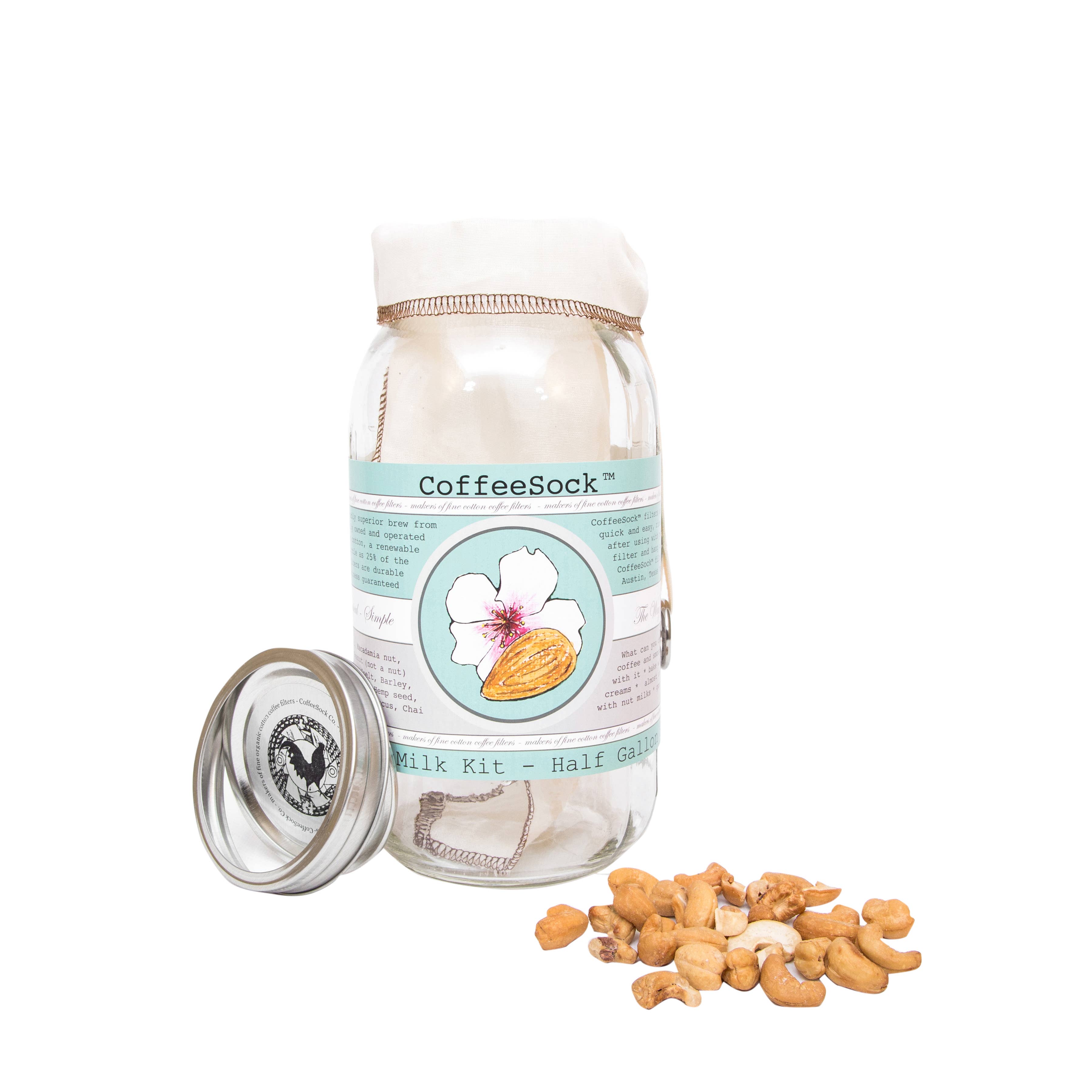CoffeeSock - Wholesale DIY Drink Kit - Reusable Organic Cotton NutMilk Kit 32 ounce