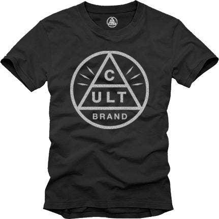 White on Black Cult Symbol Tee for wholesale by Cult Brand
