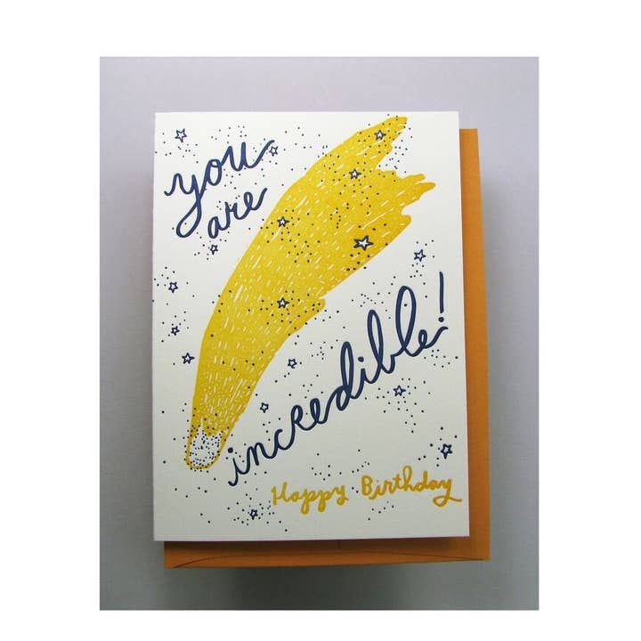Comet Happy Birthday for wholesale by Wolf & Wren Press