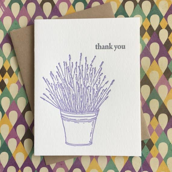 Thank You Lavender Card - Box Set Of 6 for wholesale by Lucky Bee Press