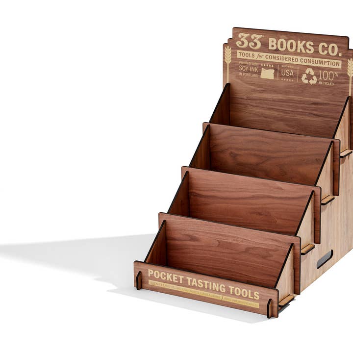 33 Books Co. - Wholesale Retailer Display - Paper & Novelty - 33 Books Co. Walnut Journals Display Stand XL ( 12 titles)2