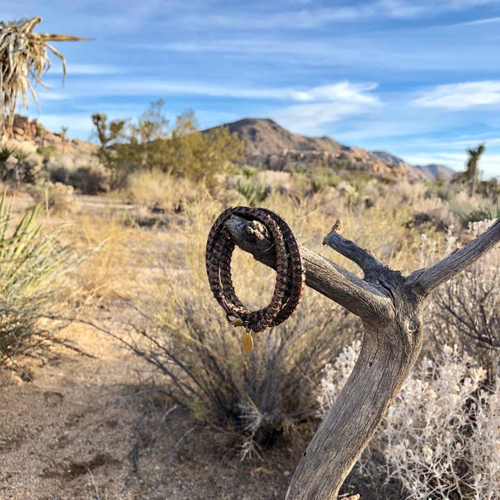 ASTALI - Wholesale Woven/Braided Bracelet - Snake Vertebrae Triple Wrap Bracelet, African Snake Bones6