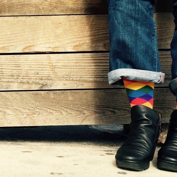 Pride Socks - Wholesale Socks - Unisex - Unisex Business Causal- Argyle Magic6