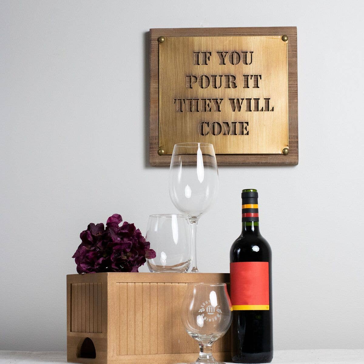 Foreside Home & Garden - Wholesale Sign - Copper Bar "If You Pour It They Will Come" Wall Decor2