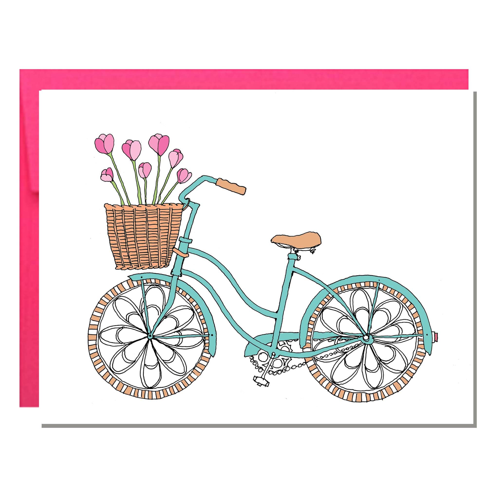 Rachelink Cards & Illustrations - Wholesale Everyday Greeting Card - Tulip Bike Card1