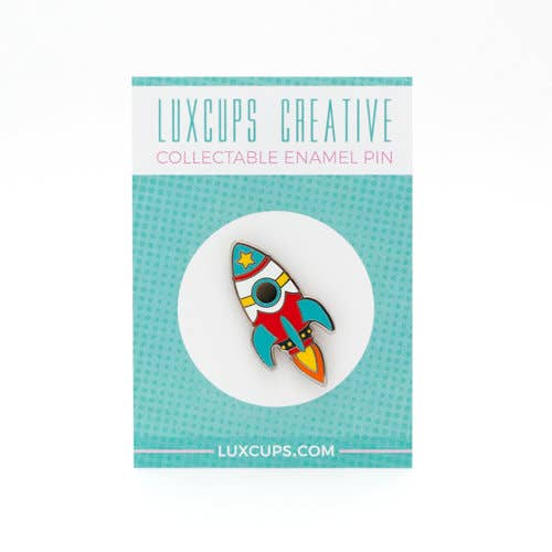 LuxCups Creative - Vente Épinglettes/boutons - Broche fusée - Lumineux2