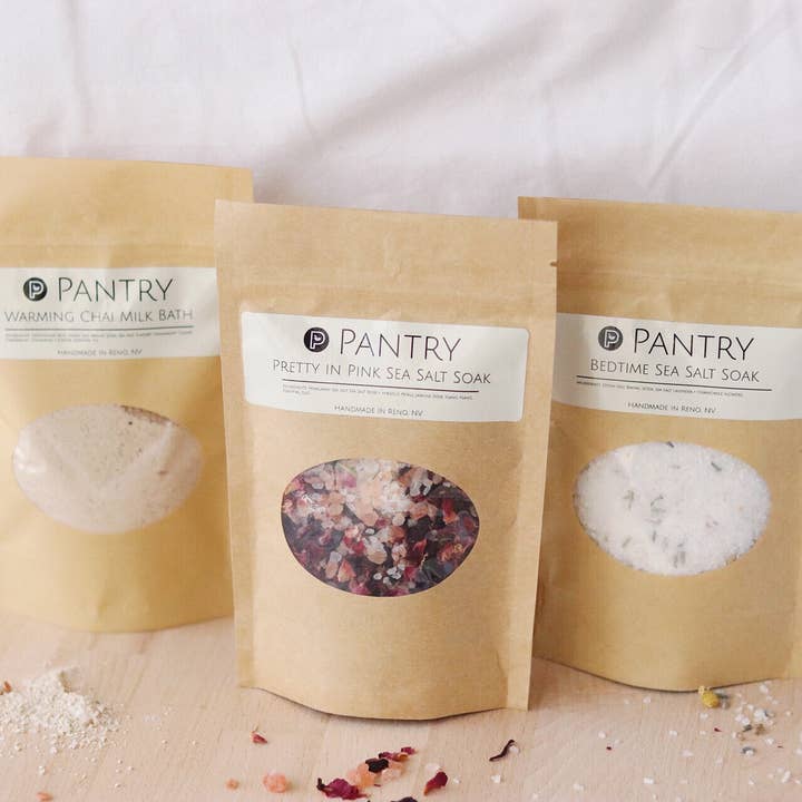 Pantry Products - Skin, Body, + Wellness - Wholesale Bath Salts - Warming Chai Milk Bath - 8oz - Hydrating Fall Bath Soak1