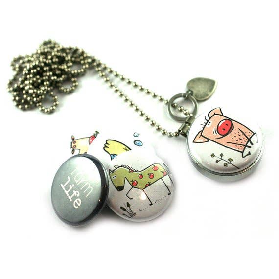 Farm Life Animal Locket Necklace for wholesale by Polarity