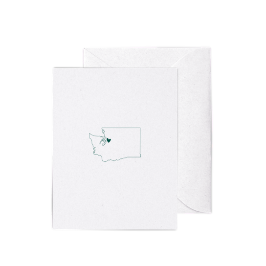 East Avenue Press - Wholesale Travel Card - I Heart Seattle A2 Letterpress Cards0