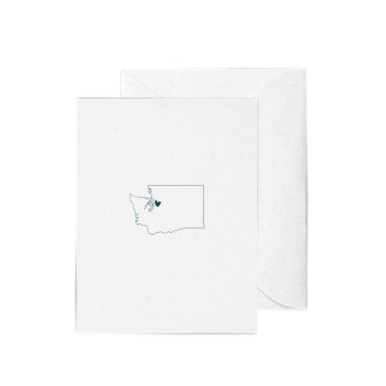 East Avenue Press - Wholesale Travel Card - I Heart Seattle A2 Letterpress Cards