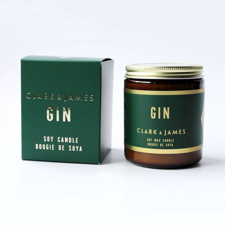 Bougie au gin soja pour la vente par Dot & Lil