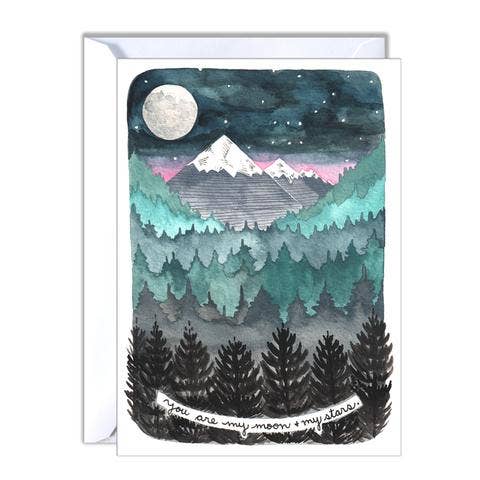 Greeting Card Blank - You are My Moon and Stars for wholesale by michele maule