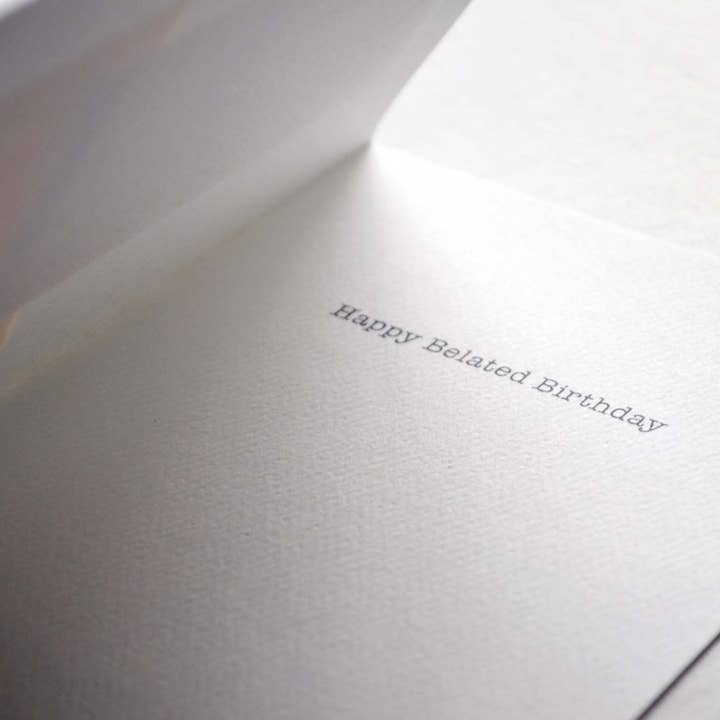 Cracked Designs - Wholesale Birthday Card - Overdue Belated Birthday1