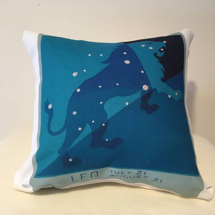 Leo Art Deco Zodiac Pillow 14x14 In Spun Polyester for wholesale by That Fabled Shore Home Decor