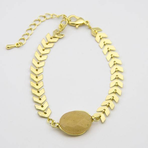 Golden Chain Amber Bracelet for wholesale by Mia Accessories