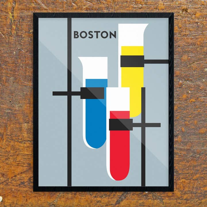 11'' x 14'' Boston Test Tubes Print for wholesale by Fridgedoor