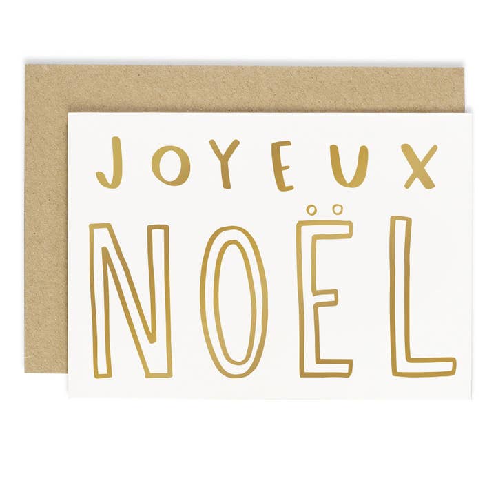 Joyeux Noel Card - glædelig jul festlig lykønskningskort for engroshandel hos Old English Company