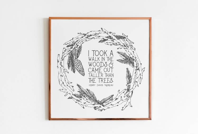 Maija Rebecca Hand Drawn – wholesale Art print – 12'' x 12'' A Walk in the Woods Art Print