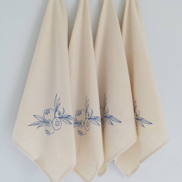 Hearth and Harrow – Guardanapo e pano de jantar por atacado – Conjunto de 4 Guardanapos de Mirtilo Selvagem de Algodão Orgânico - Azul-violeta2