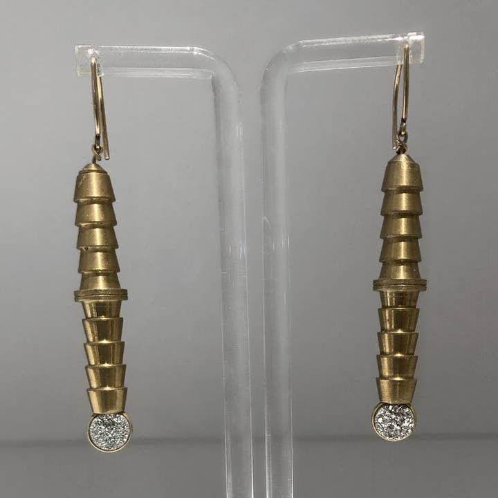 Concentrische cilinder Druzy oorbellen voor wholesale door Ali's Collection