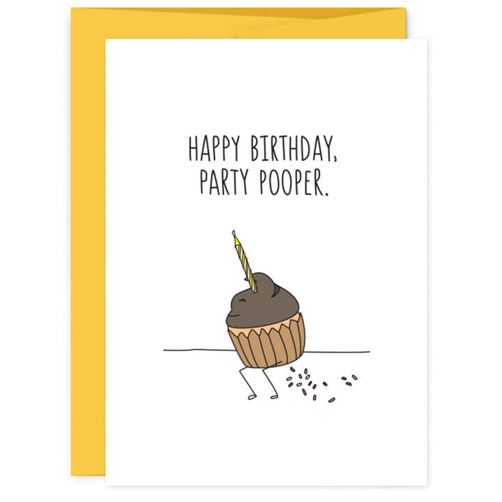 Party Pooper Birthday Greeting Card for wholesale by Humdrum Paper