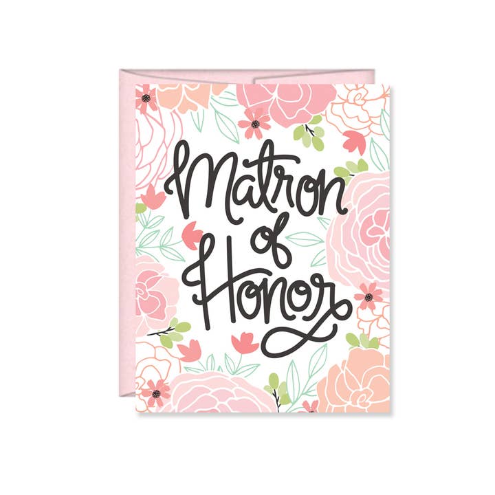 Matron of Honor card, bridesmaid, wedding party, bride squad for wholesale by Pen & Paint