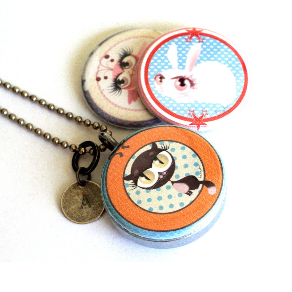 Polarity - Wholesale Locket Necklace - Cat, Rabbit and Owl Locket Necklace0