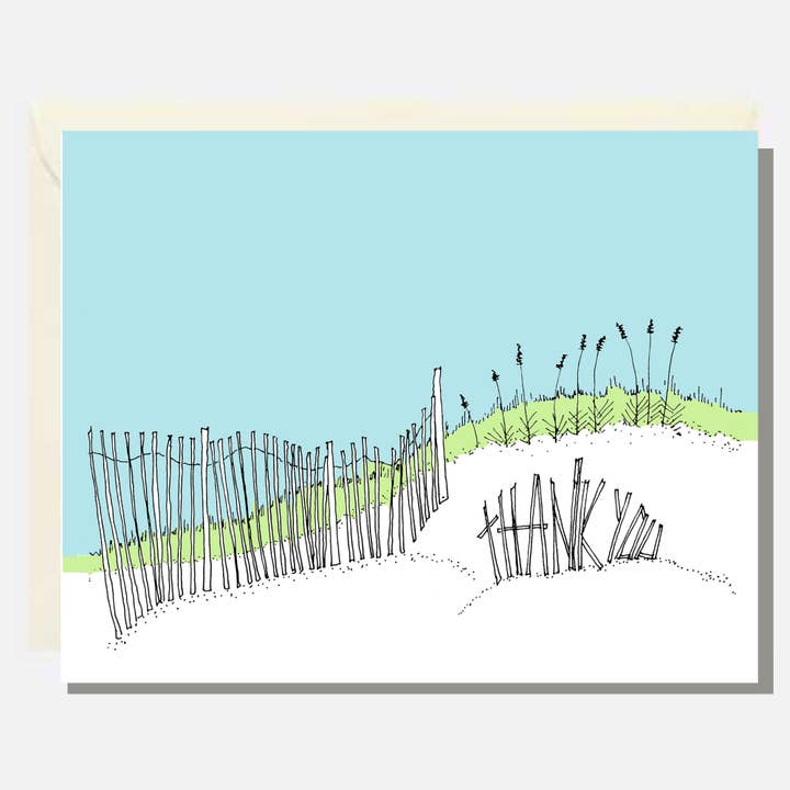 Sand Dune Thank You Card for wholesale by Rachelink Cards & Illustrations