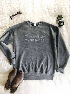 Heather Grey Sweatshirt for wholesale by You are a Story Worth Loving