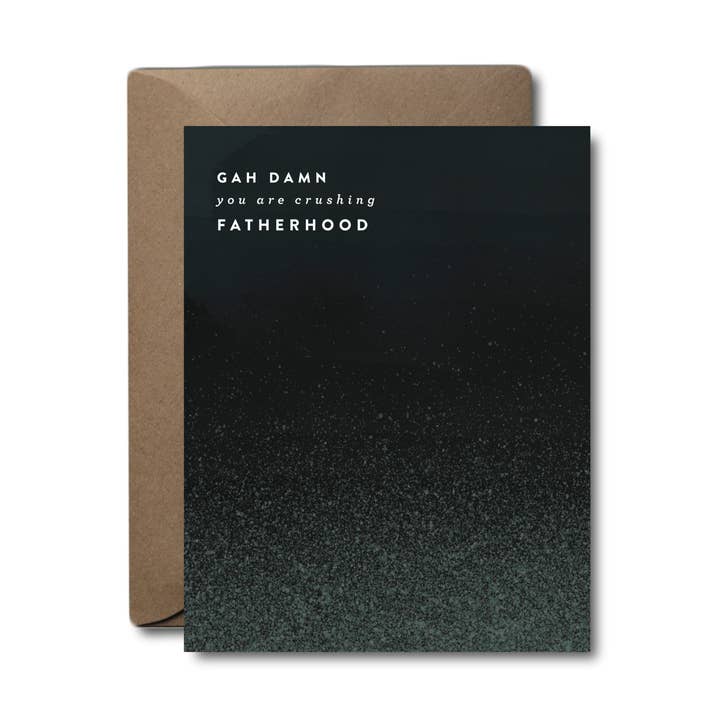Crushing Fatherhood Father's Day Greeting Card for wholesale by Black Lab Studio