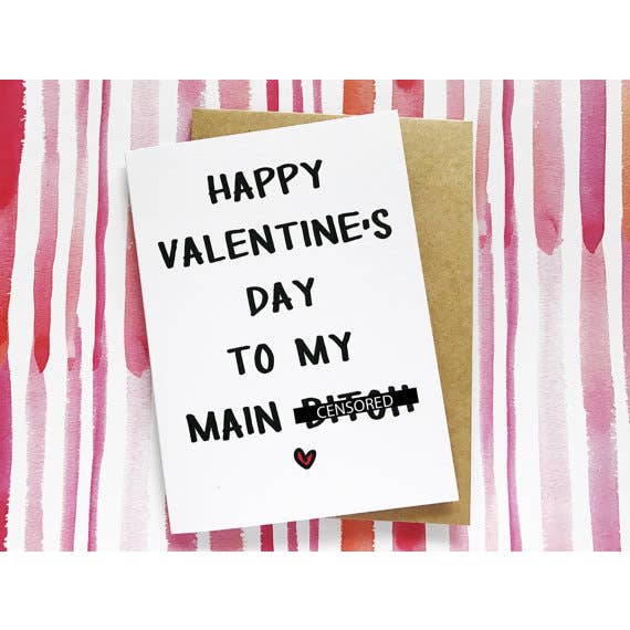 Happy Valentine's Day To My B*tch Card for wholesale by Honest AF Cards